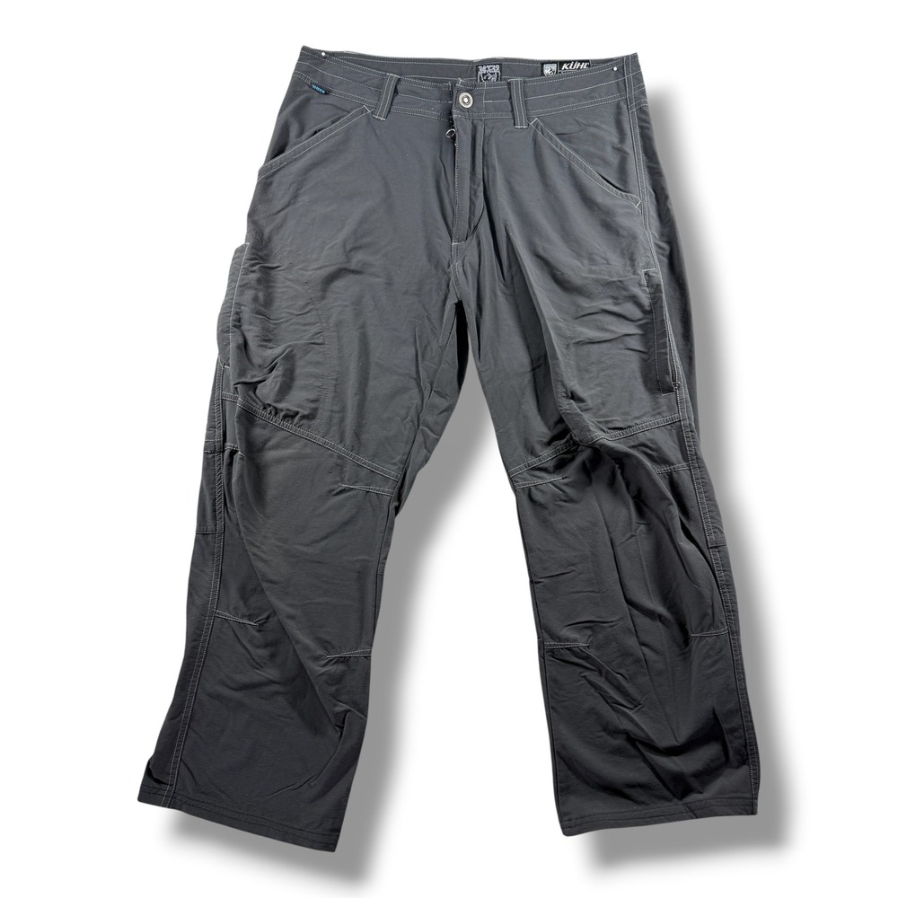 Kuhl Mens 34x32 Hiking Pants Charcoal Gray Nylon Spandex Articulated Knee Pant